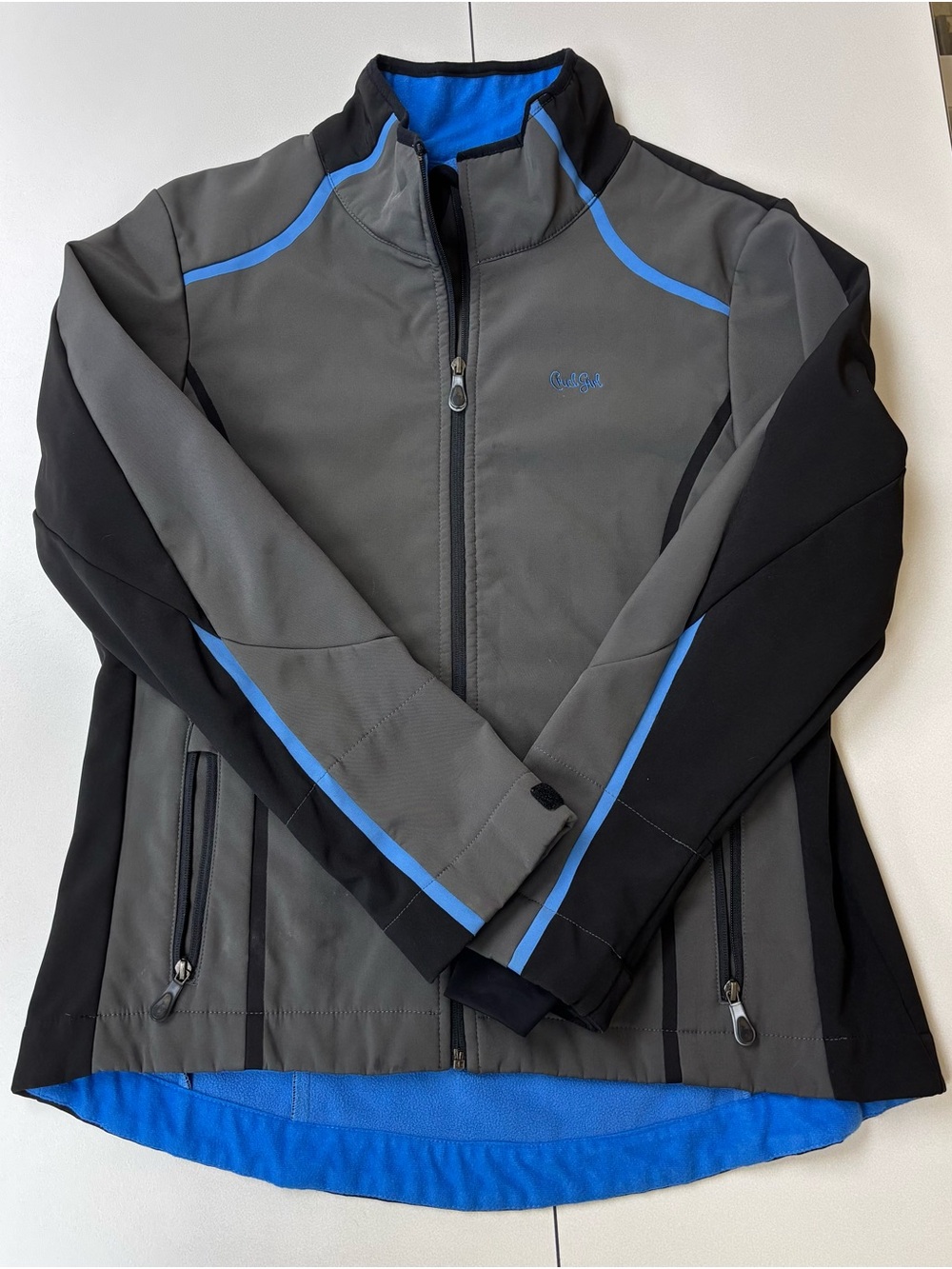 Cruel Girl Gray and Blue Softshell Utility Jacket